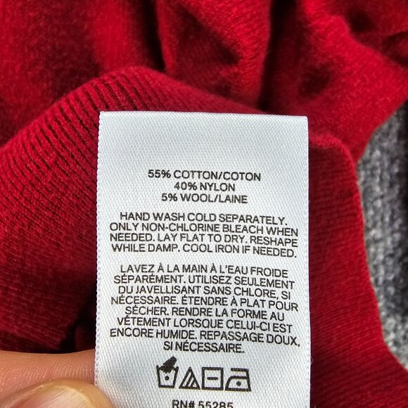 Express Sweater Mens‎ Large Red 1/4 Zip Wool Cotton Pullover Outdoor Casual - Picture 7 of 8